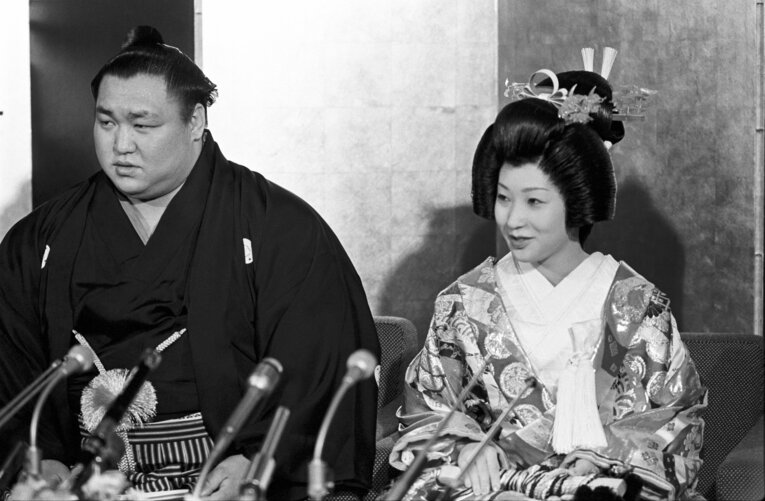1978年に帝国ホテルで催された、とみ子夫人との結婚披露宴　©BUNGEISHUNJU