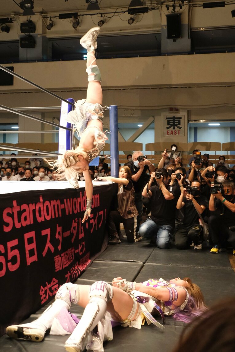 6月28日の後楽園ホール大会では、なつぽいがスターダムで初めて中野たむに勝利　©Norihiro Hashimoto