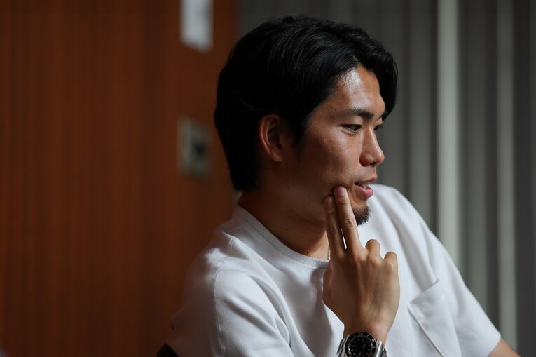 6月、NumberWebのインタビューに応じた町田はその前日にインスタグラムで結婚を発表していた　©Shigeki Yamamoto