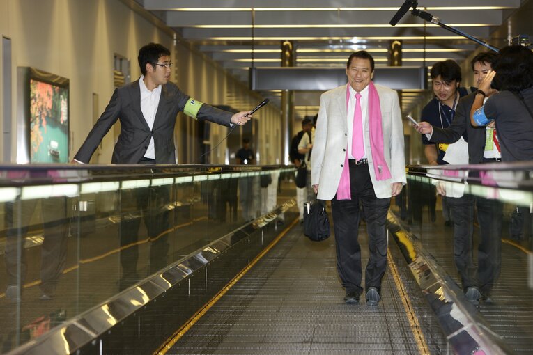 2009年、北朝鮮から帰国したアントニオ猪木　©Shiro Miyake