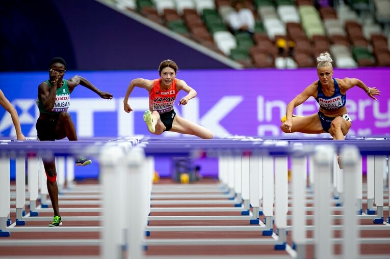 【東京世界陸上】100mハードル予選を走る中島ひとみ（長谷川体育施設）　©Kiichi Matsumoto