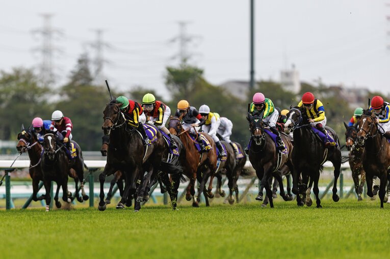 直線、クロワデュノールをかわして先頭に立つミュージアムマイル（スワイプさせると他の写真もご覧になれます）©Kiichi Matsumoto