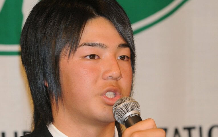 石川遼（2008年、プロ転向会見©︎BUNGEI SHUNJU