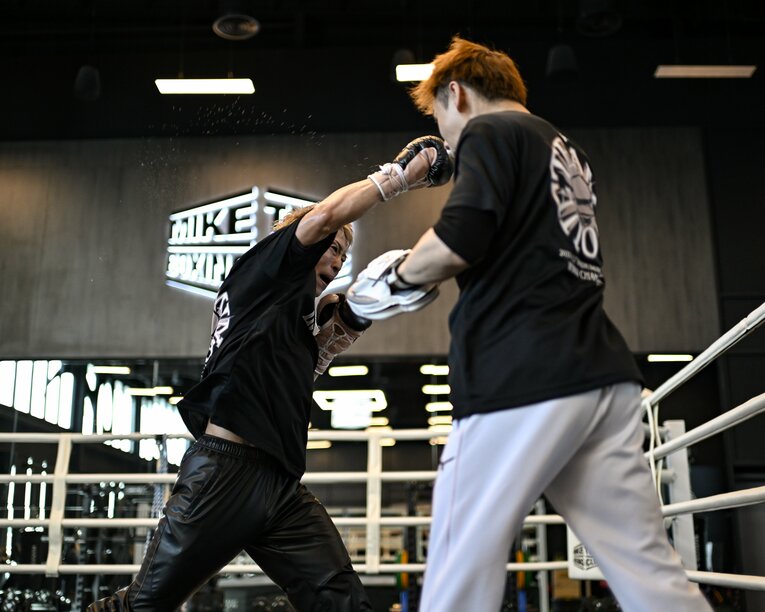 ピカソ戦直前、現地リヤドでの井上尚弥のジムワーク　©Hiroaki Finito Yamaguchi