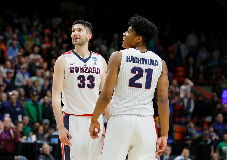 三男・キリアン（左）はゴンザカ大で八村塁とプレー　©︎Getty Images