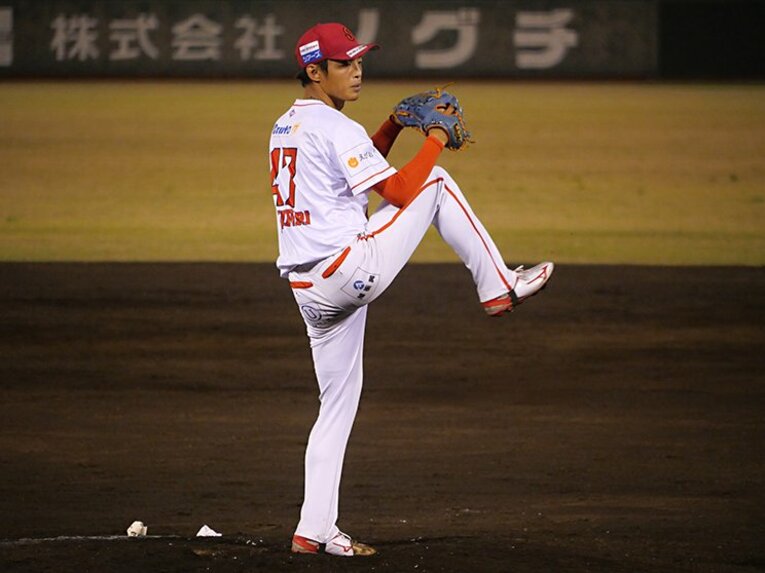 九州アジアリーグでプレーする石森大誠。貴重な実力派左腕として指名濃厚の評価を受けている　©︎PABB-lab