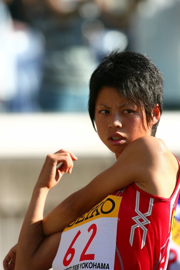 2006年9月、セイコースーパー陸上の女子1500mで日本新記録を樹立した当時の小林　©AFLO