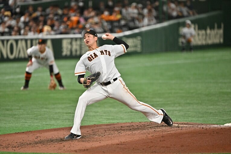 横川の独特な投球フォーム　©︎Kiichi Matsumoto