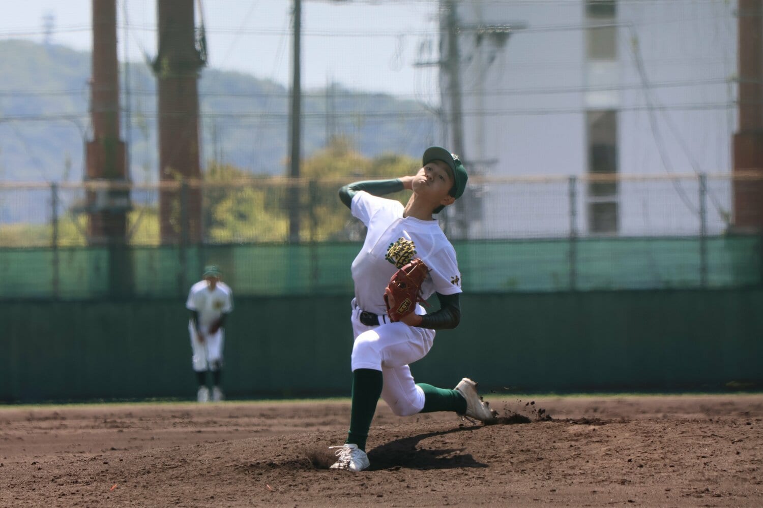 神戸学院大付戦で2番手としてマウンドに上がった内藤正純 ©︎Fumi Sawai