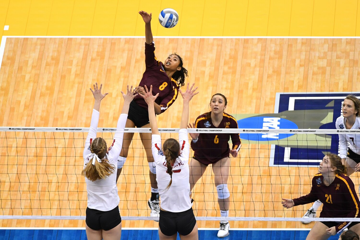 ミネソタ大学でプレーしていた宮部藍梨（2019年）©︎Jamie Schwaberow/NCAA Photos via Getty Images