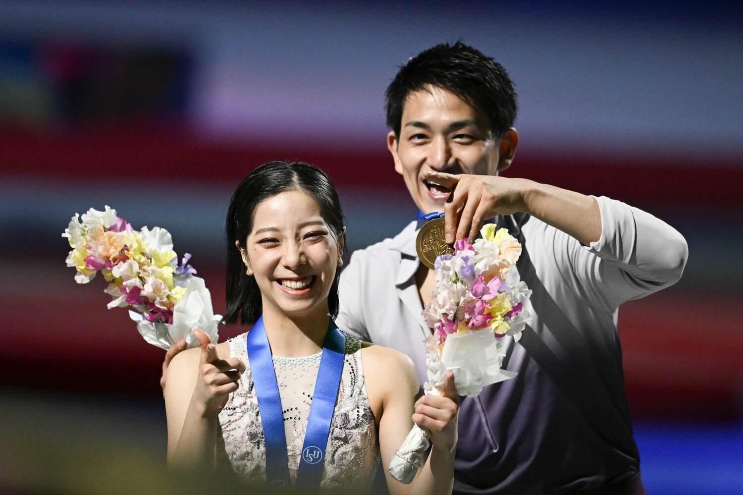 世界選手権初優勝の表彰式でこの笑顔 ©Asami Enomoto