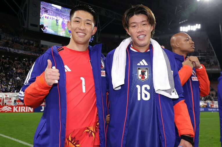 GK早川史哉（左）と同様に昨夏のE-1選手権でチャンスを掴んだ安藤智哉。ブンデス移籍も実現し、W杯に向けてさらなる成長を誓った ／ photograph by JFA/AFLO