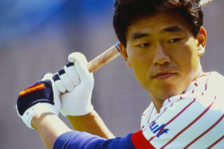 1989年の広澤。ひたすら走らされ、バットを振らされていたという　©Takahiro Kohara