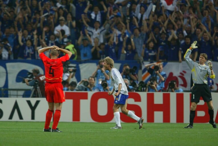 2002年日韓W杯ベルギー戦、鈴木隆行の“つま先ゴール”　©JMPA