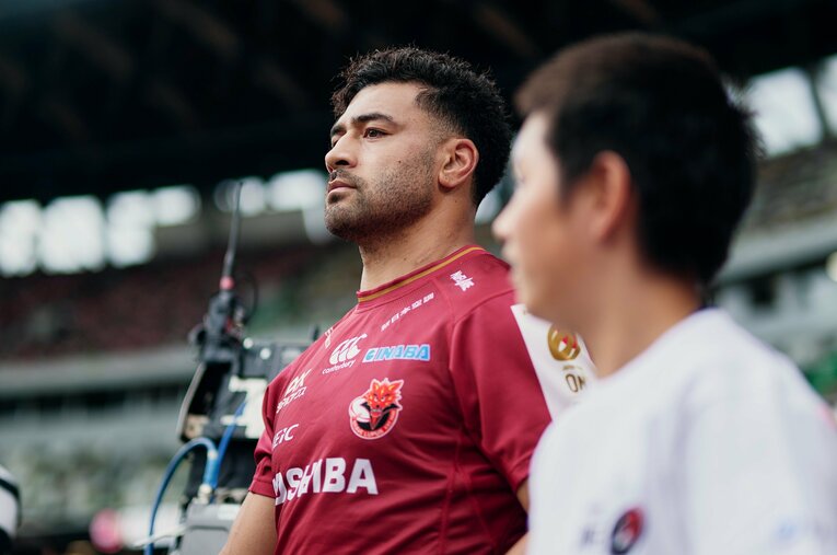 連覇を決めたリーグワンファイナルでMVPに選出された東芝のリッチー・モウンガ。一方で試合後には「驚愕の事実」が…！　©Yuki Suenaga