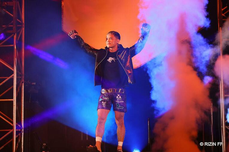 2021年10月、RIZIN初参戦の『RIZIN.31』で斎藤とのタイトルマッチが組まれた牛久。当時、その実力は未知数だった　©RIZIN FF
