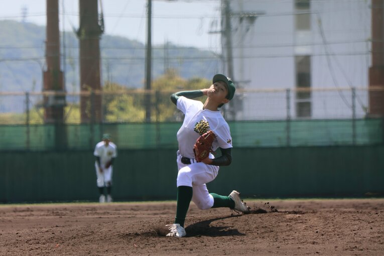 神戸学院大付戦で2番手としてマウンドに上がった内藤正純　©︎Fumi Sawai