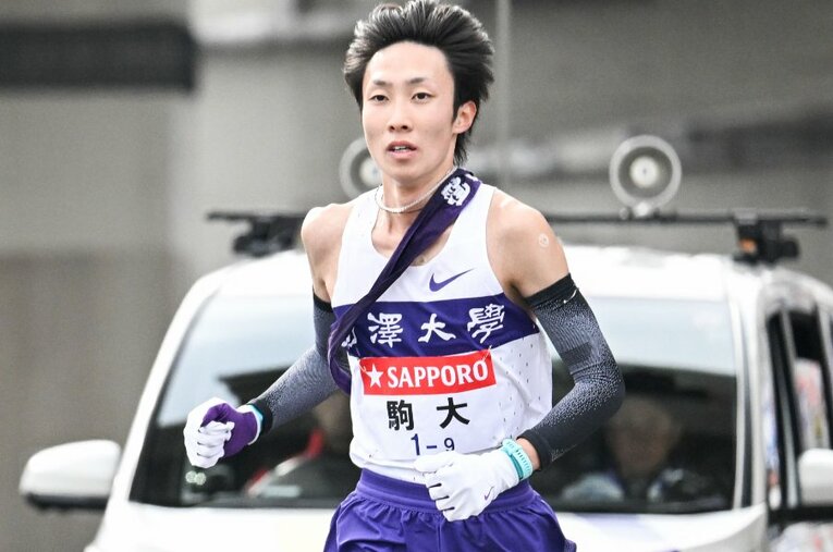 最後の箱根路を走り切った駒澤大・花尾恭輔（4年生） ／ photograph by Nanae Suzuki