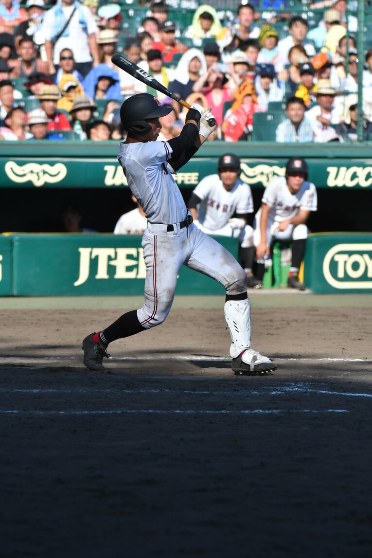 広陵時代の中村奨成（2017年ドラ1）　©Hideki Sugiyama