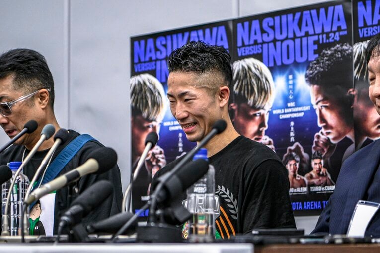 井上拓真の試合後会見　©Takuya Sugiyama