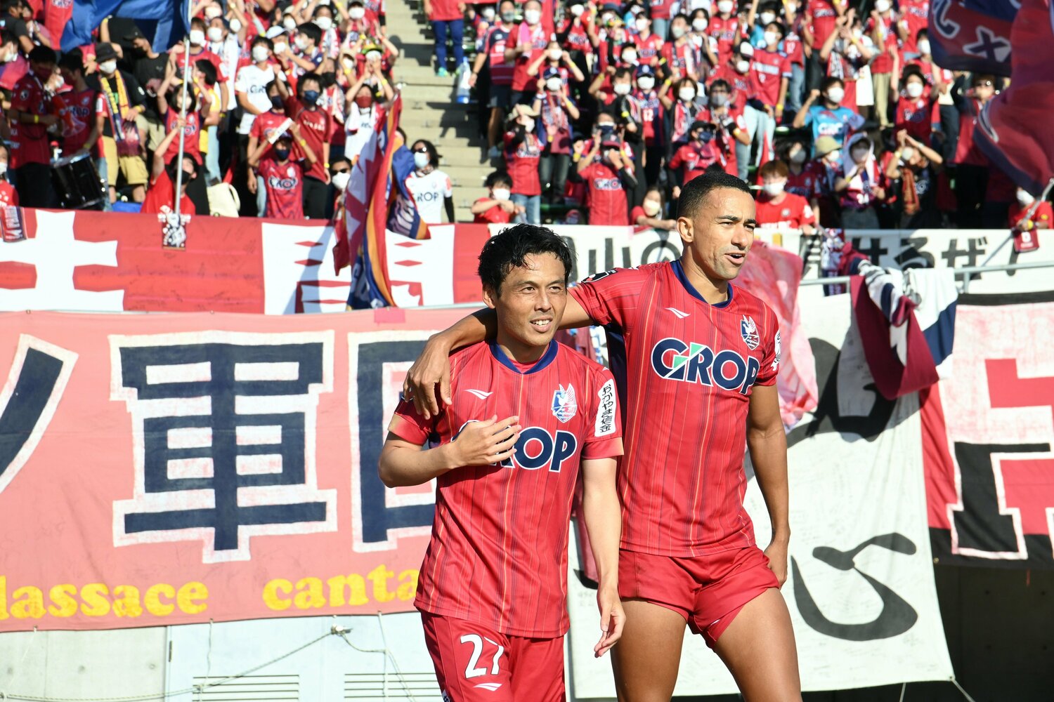 ファジアーノ岡山で奮闘する河井 ©J.LEAGUE