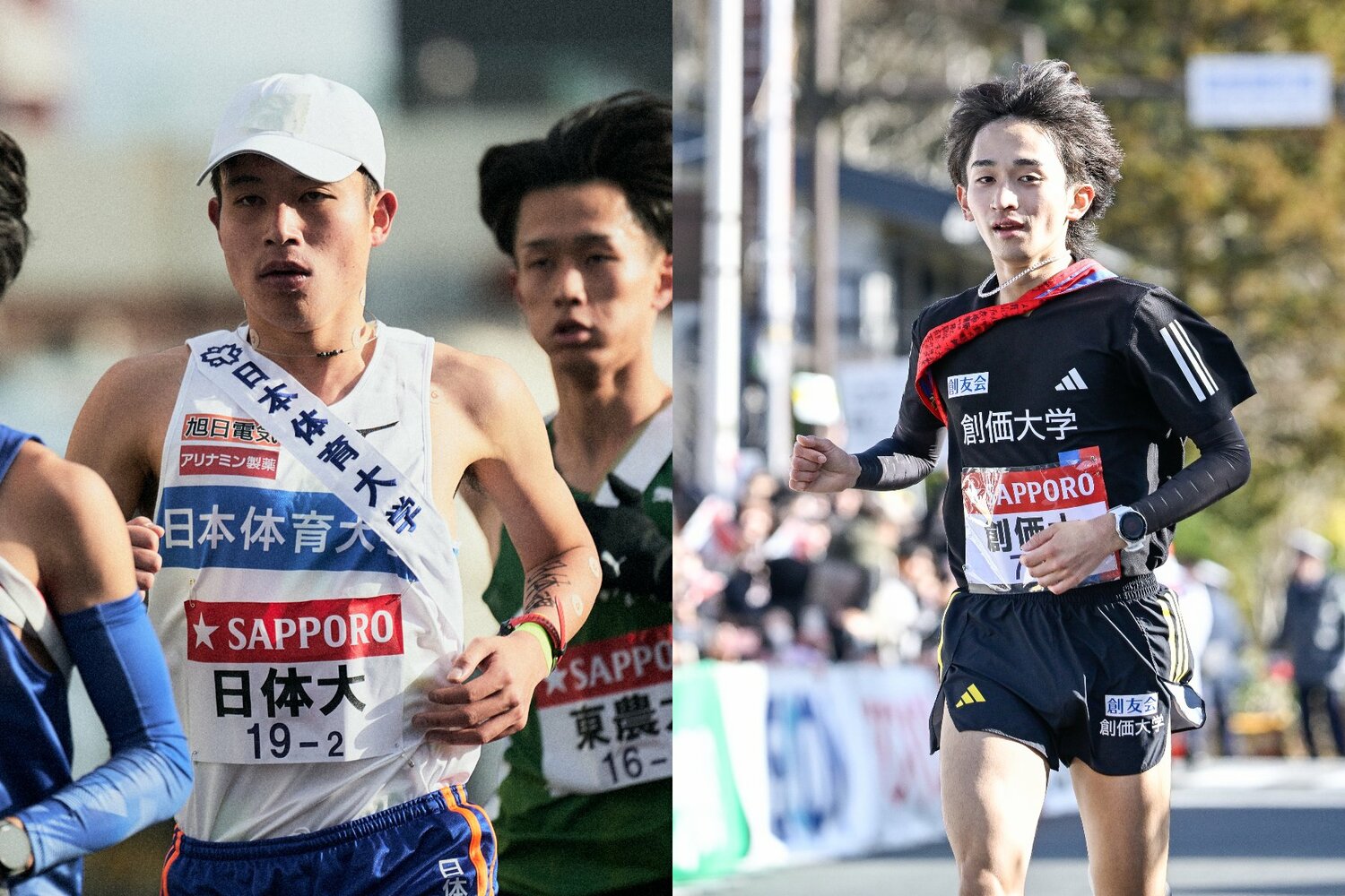 七枚目は3年連続出場の日体大・田島（左）と、4年連続出場した創価大・野沢（右）だ　©Yuki Suenaga(L)/Nanae Suzuki(R)