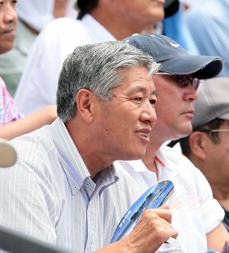 阪神スカウト時代の菊地敏幸　©SANKEI SHIMBUN