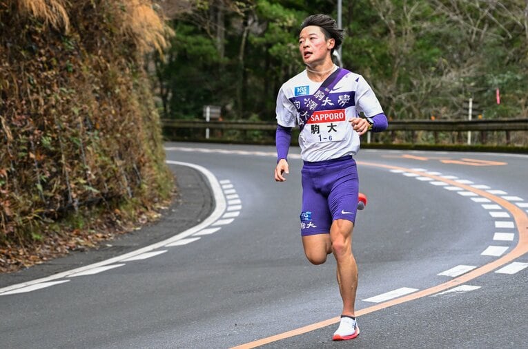 第100回箱根駅伝では6区を走った駒澤大・帰山侑大。上尾ハーフで2位と結果を出した ／ photograph by Nanae Suzuki
