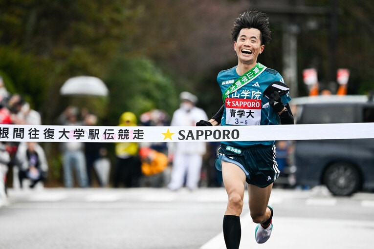 5区の区間2位、往路優勝を果たした青学大・若林　©Nanae Suzuki