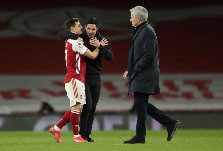 アーセナルに敗れたノースロンドン・ダービーでも、多くの時間で受け身に回り、守備的な戦いが目についた ©Getty Images