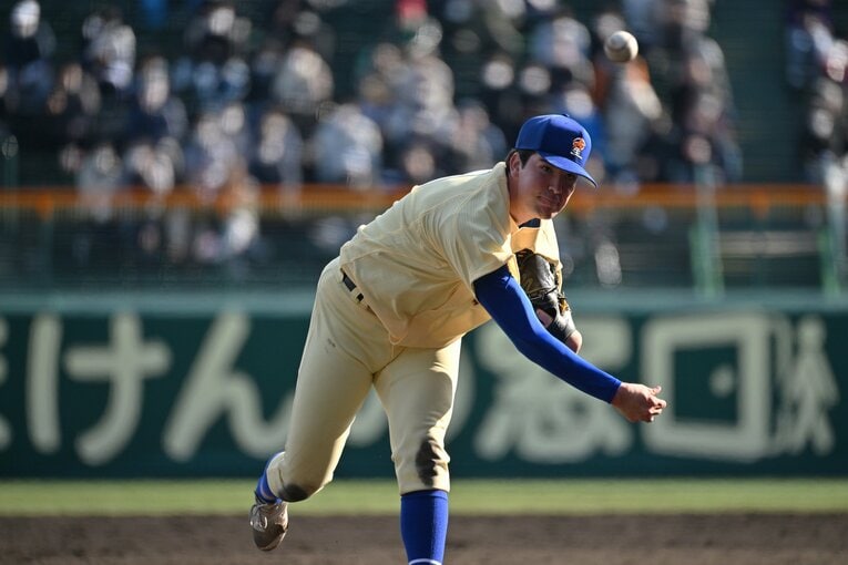 初戦・天理戦で好投を見せたマーガード　©Hideki Sugiyama