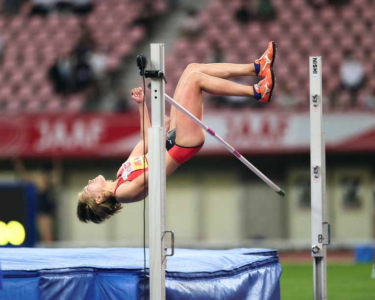 失敗した1m90cmの跳躍も体はバーを越えており、クリアランスの部分に課題が残った(4/4)　©Yuki Suenaga