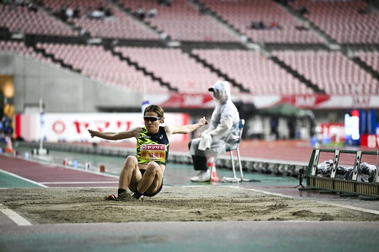 雨中でも安定した跳躍で危なげなく五輪を決めた。現在のワールドランキングは5位　©Asami Enomoto
