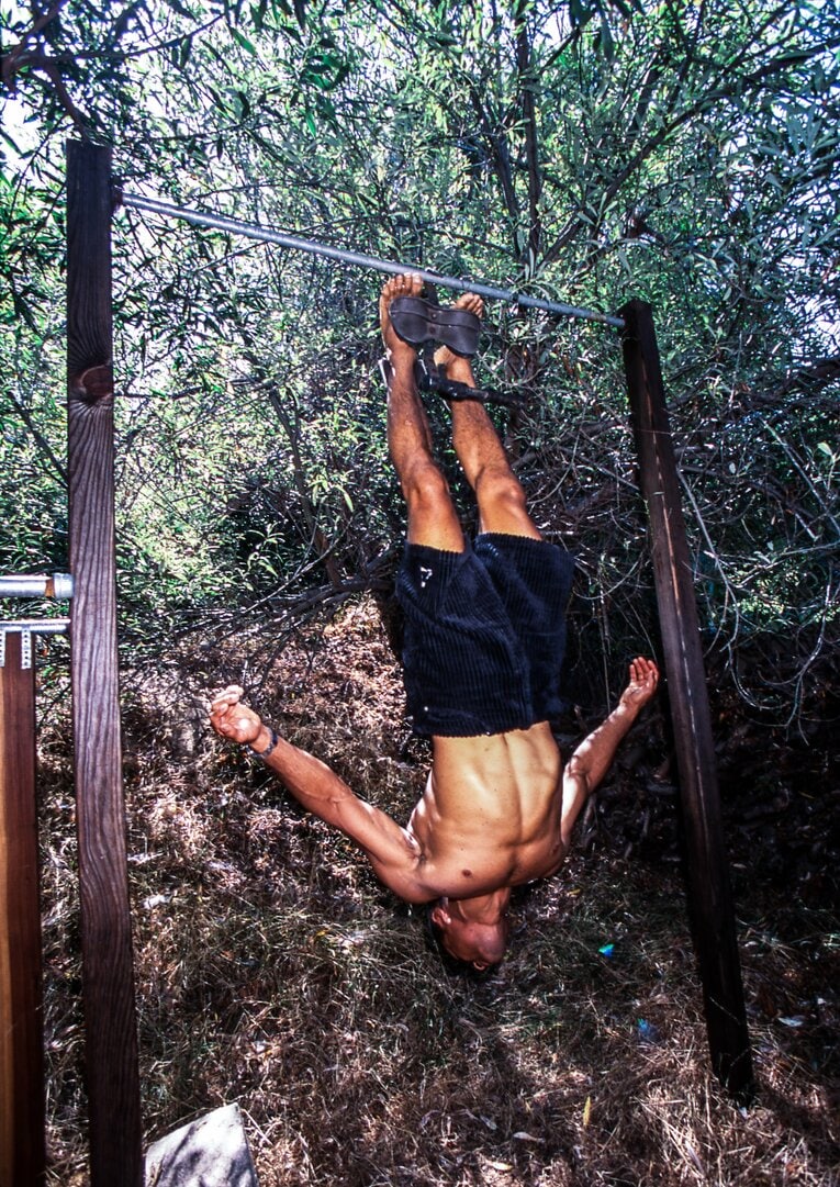 自宅でのトレーニングの様子　©Susumu Nagao