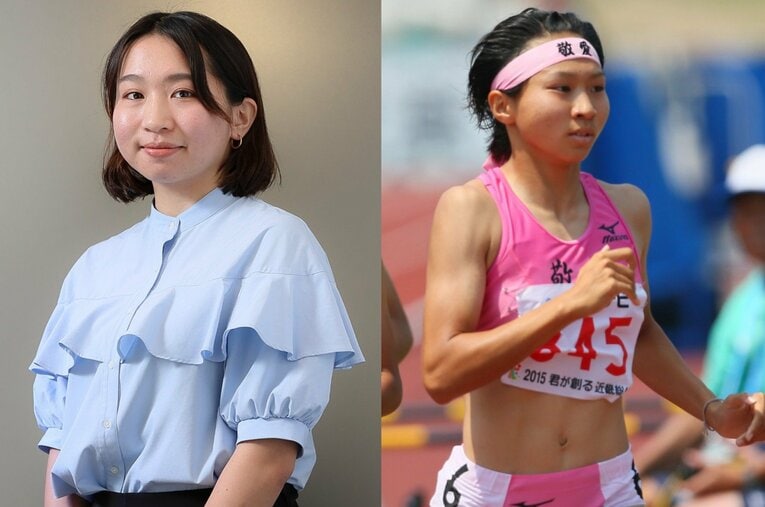 高校時代から全国のトップを走り続けた石塚晴子。27歳になった今、かつてを振り返って感じる「ゴール地点の考え方」の重要性とは？ ／ photograph by (L)Shigeki Yamamoto、(R)AFLO