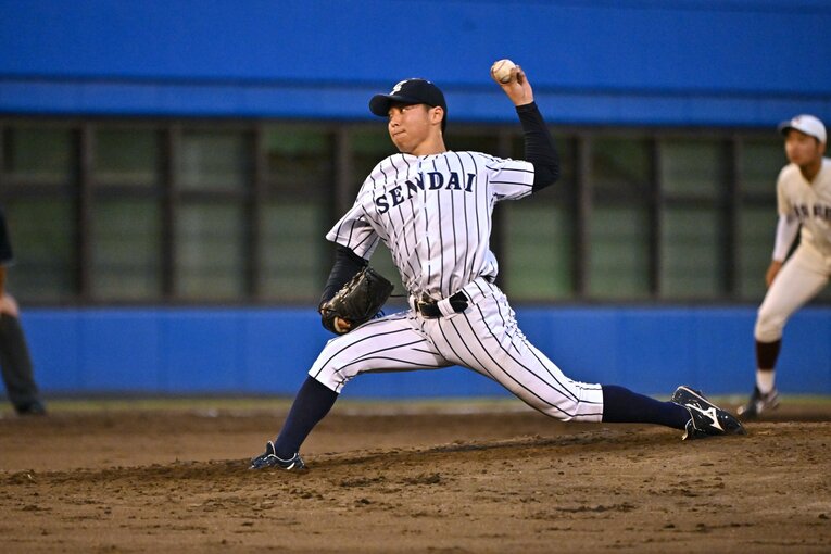 侍ジャパン大学生代表の選考合宿でも好投した渡邉　©Hideki Sugiyama