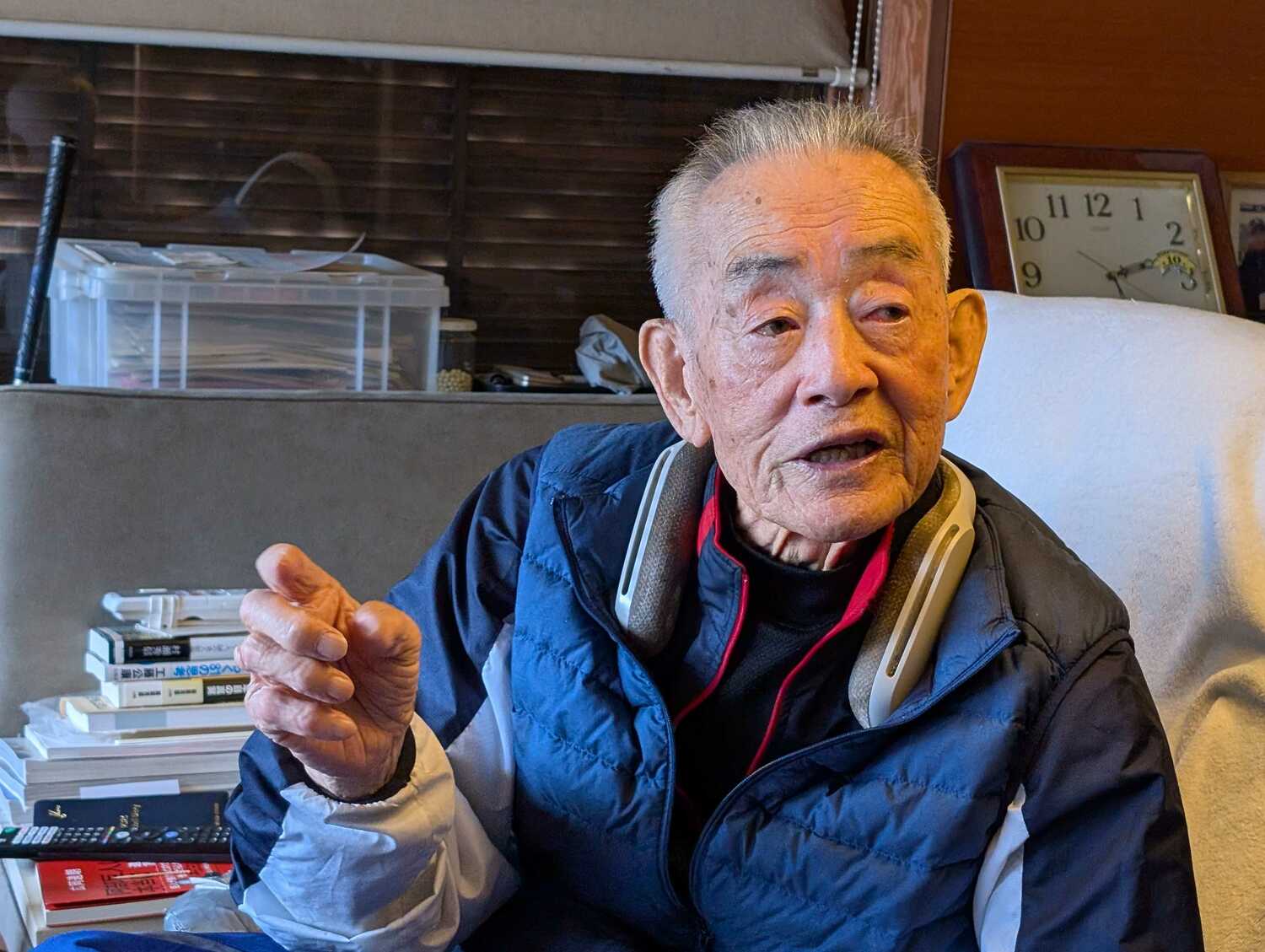 93歳になった広岡達朗。2025年、自宅での取材の様子　©Number Web