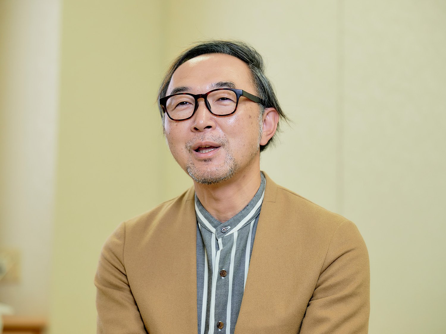 選手たちへの想いを語るサンリオ経営戦略本部の鶴谷哲司氏 ©Yuki Suenaga