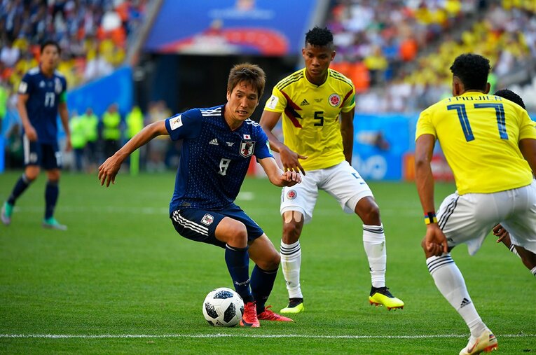 ロシアW杯初戦コロンビア戦に先発出場した原口　©Takuya Sugiyama/JMPA