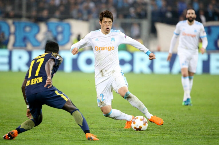 マルセイユ時代の酒井宏樹（RBライプツィヒ戦） ©Getty Images