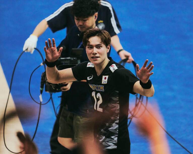 高橋藍（VNLスロベニア戦）©︎Yuki Suenaga