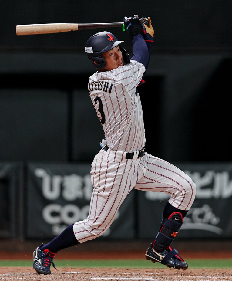 日米大学野球での立石　©JIJI PRESS