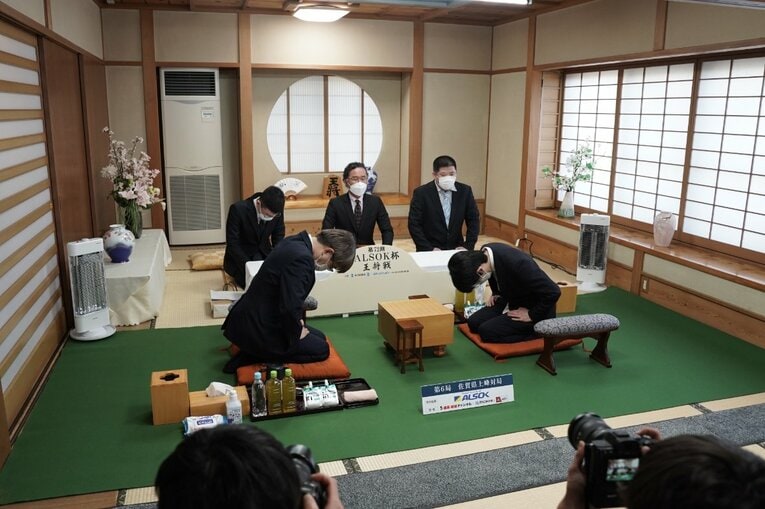 王将戦第6局前日検分より　©日本将棋連盟