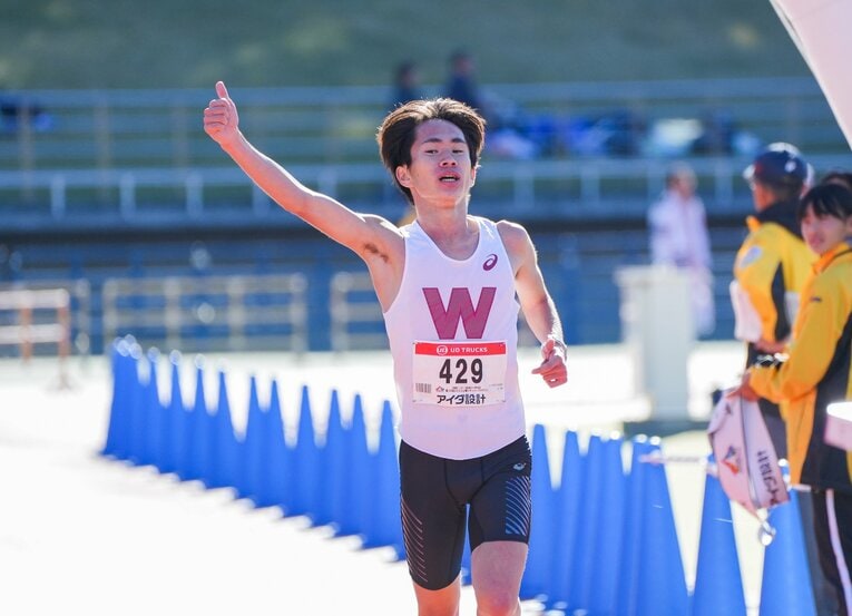 11月の上尾ハーフであの大迫傑（Nike）の持つ早大記録を更新した山口　©Satoshi Wada