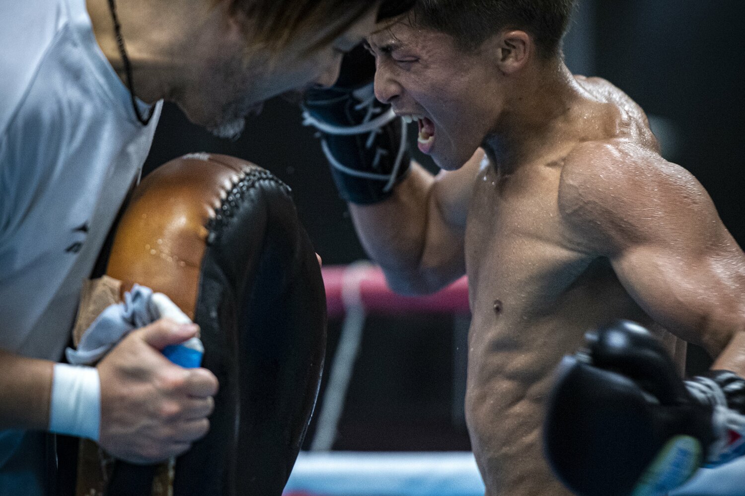 2019年ドネア戦前の公開練習で　©Takuya Sugiyama