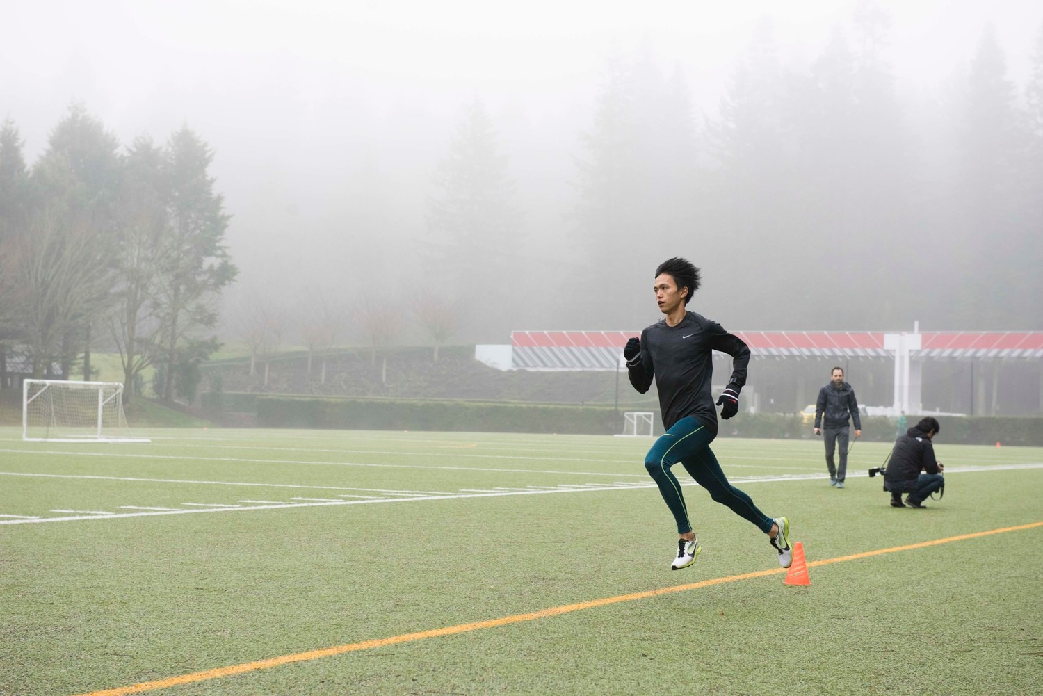 アメリカで練習する大迫傑（2014年撮影）　©BUNGEISYUNJU