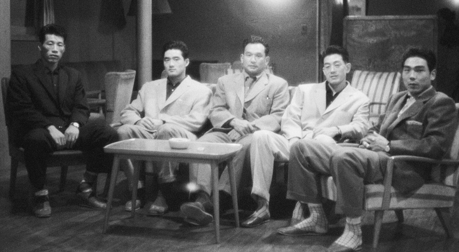 1958年の座談会。（左から）藤田元司、長嶋茂雄、川上哲治、広岡達朗、藤尾茂　©Kyodo