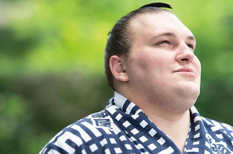 今年の三月場所、五月場所で連続敢闘賞の安青錦 ／ photograph by Miki Fukano