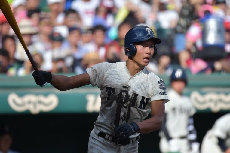 圧倒的な存在感を放っていた大阪桐蔭高時代の藤原　©︎Hideki Sugiyama