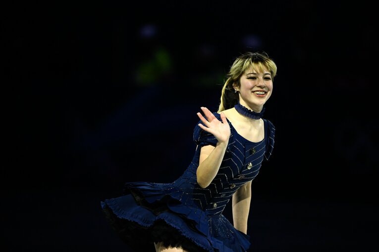 【フィギュアスケート仲良し写真】アリサ・リュウはエキシビジョンでの可憐な演技も話題に（写真は右に続きます）　©Asami Enomoto／JMPA